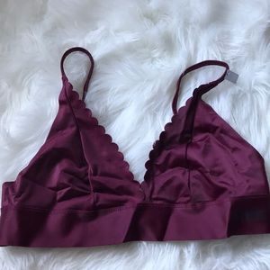 Unlined burgundy bralette